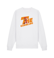 white christmas sweater with the slogan 'the gobbling'