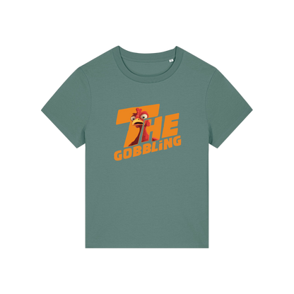 green christmas t-shirt with the slogan 'the gobbling'