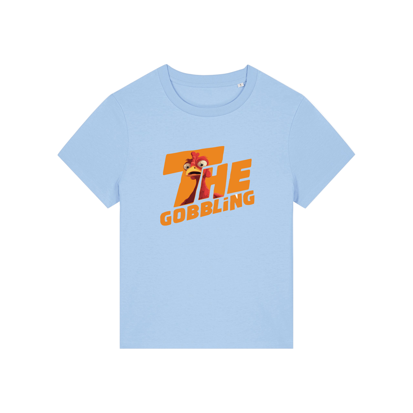 light blue christmas t-shirt with the slogan 'the gobbling'