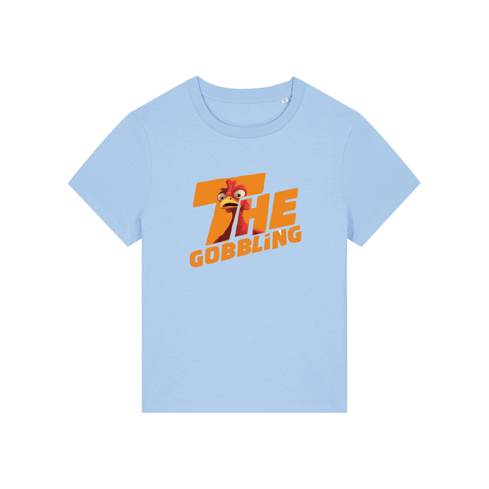 light blue christmas t-shirt with the slogan 'the gobbling'