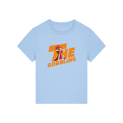 light blue christmas t-shirt with the slogan 'the gobbling'
