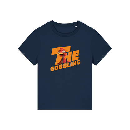 navy christmas t-shirt with the slogan 'the gobbling'
