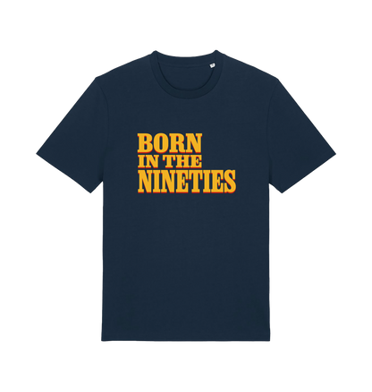 navy birthday t-shirt with the slogan born in the nineties'