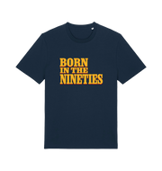 navy birthday t-shirt with the slogan born in the nineties'