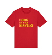 red birthday t-shirt with the slogan born in the nineties'