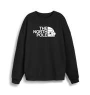 black christmas sweater with the slogan 'the north pole'