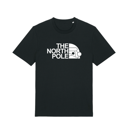 black christmas t-shirt with the slogan 'the north pole'