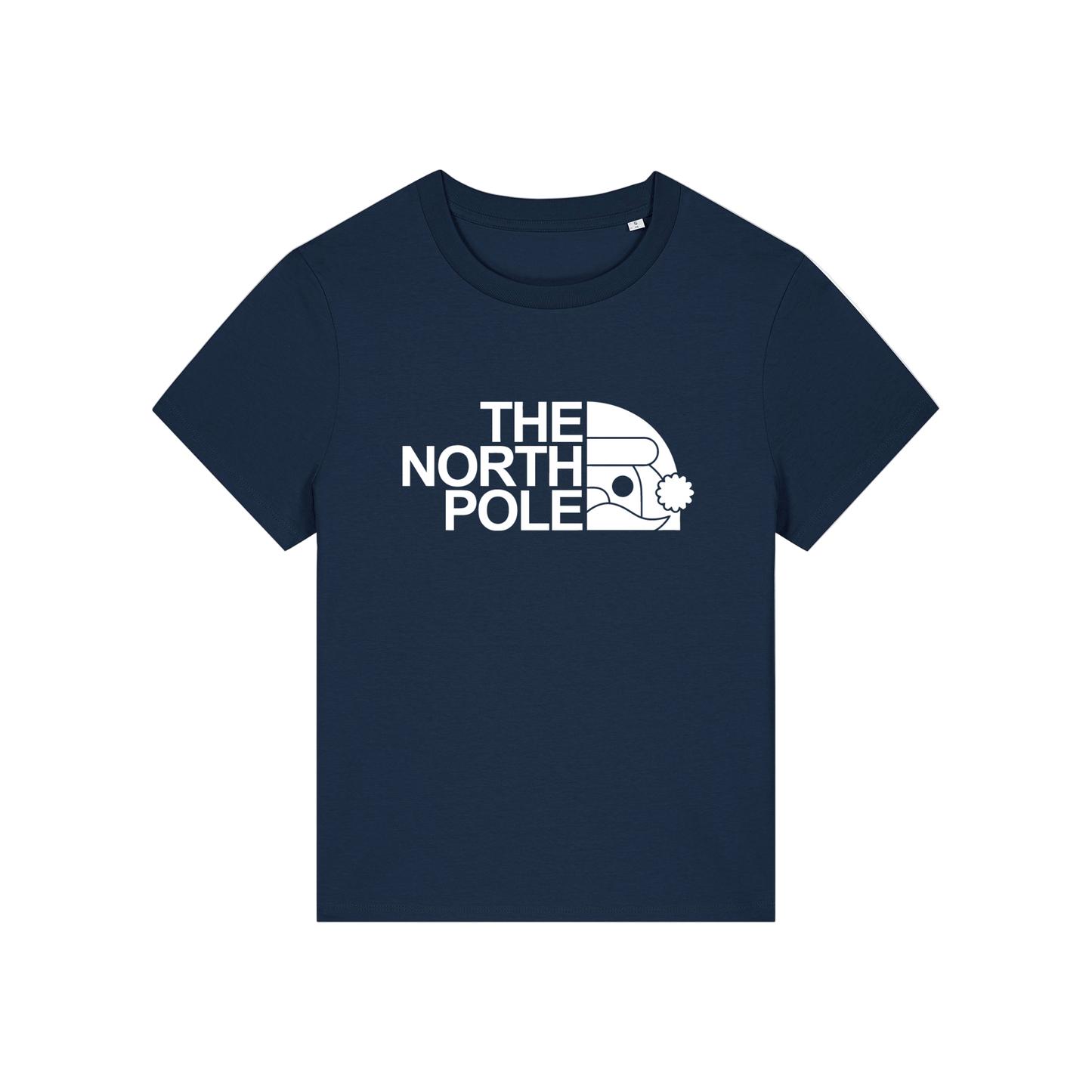 navy christmas t-shirt with the slogan 'the north pole'