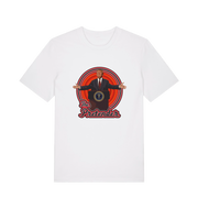 white music t-shirt with the graphic of the 47th president and the slogan 'the pretender'