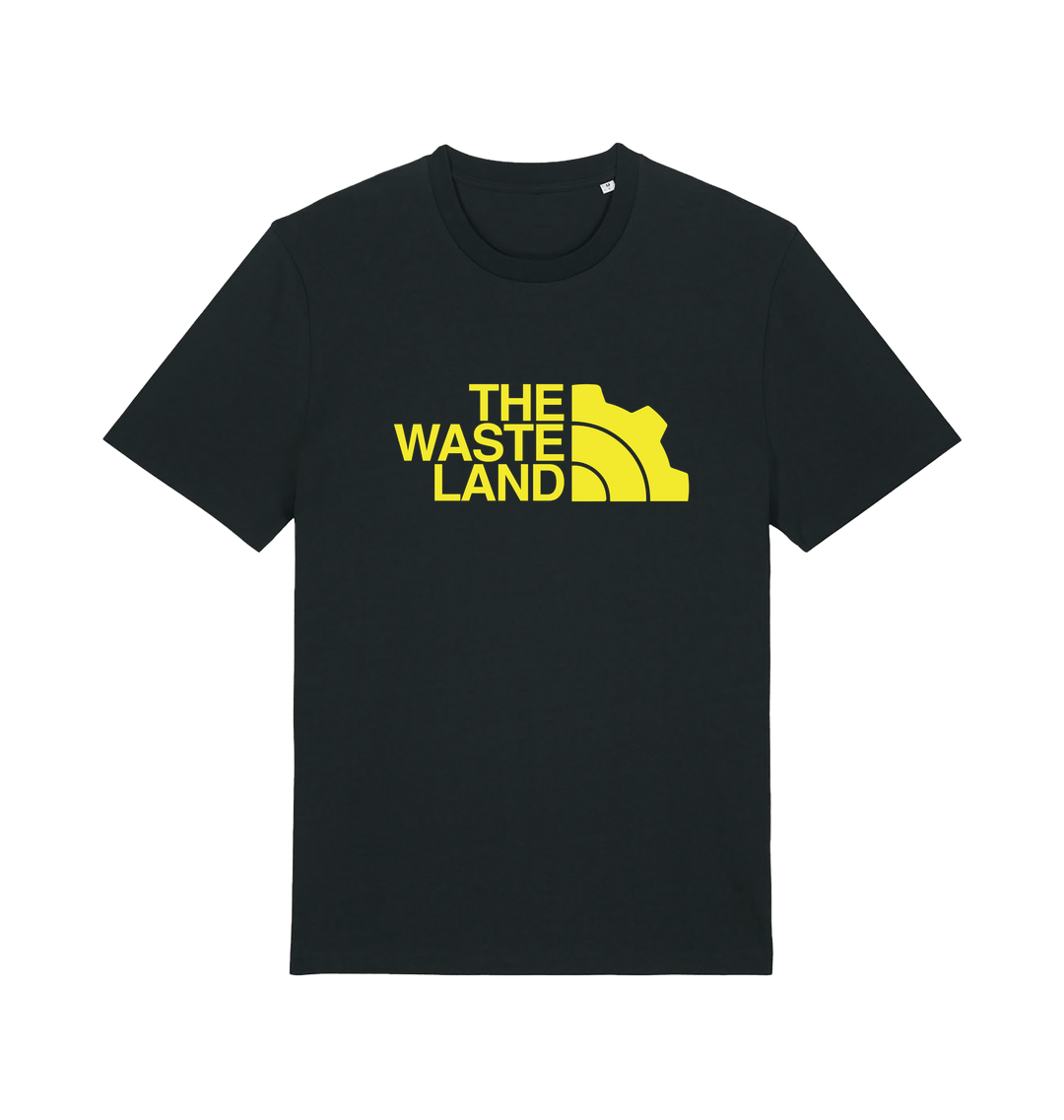 black gaming t-shirt with the slogan 'the wasteland'
