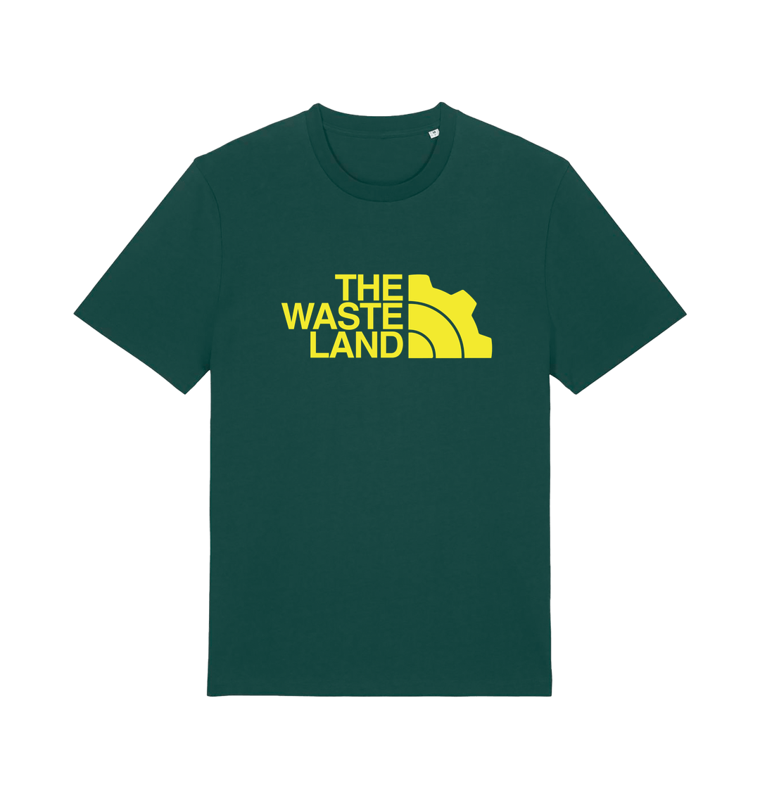 green gaming t-shirt with the slogan 'the wasteland'