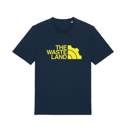 navy gaming t-shirt with the slogan 'the wasteland'