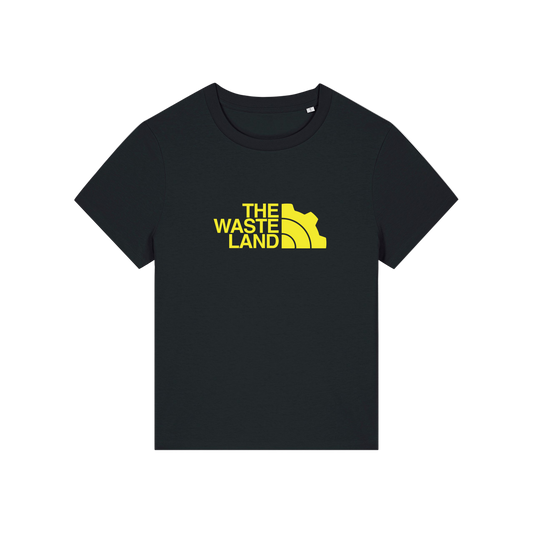 black gaming t-shirt with the slogan 'the wasteland'