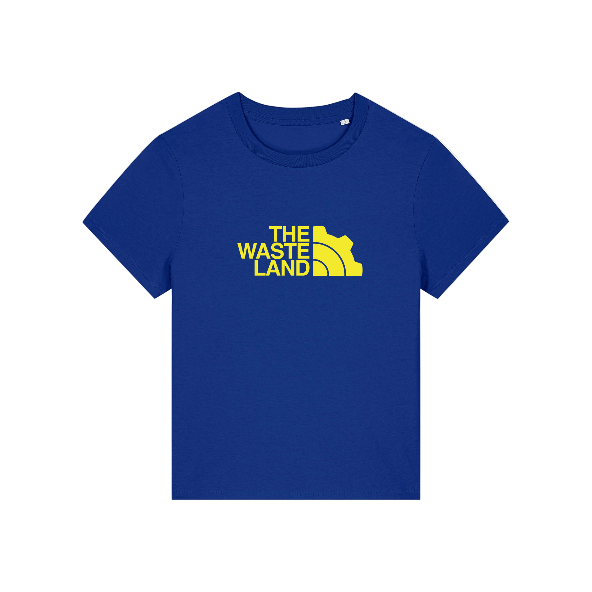 blue gaming t-shirt with the slogan 'the wasteland'