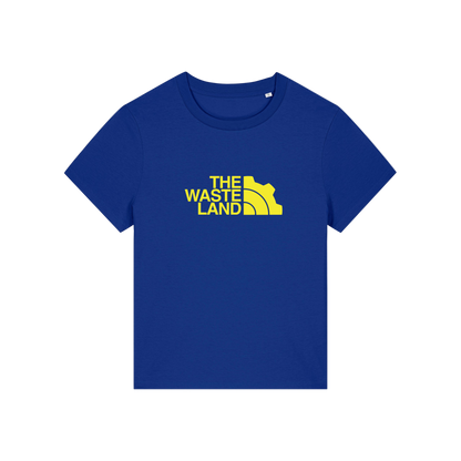 blue gaming t-shirt with the slogan 'the wasteland'