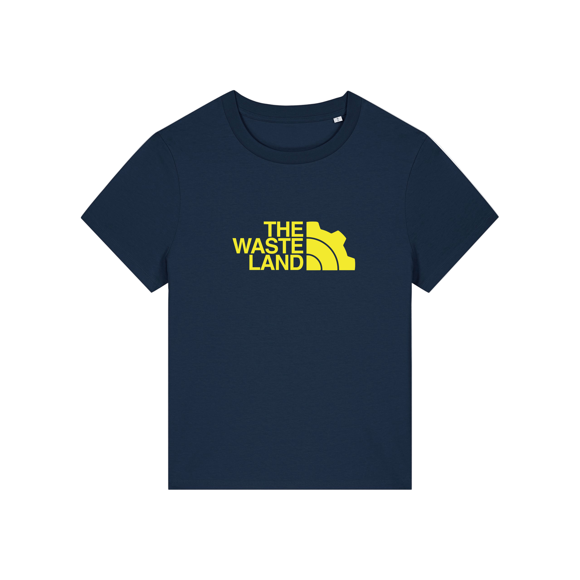 navy gaming t-shirt with the slogan 'the wasteland'