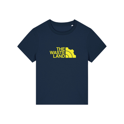 navy gaming t-shirt with the slogan 'the wasteland'