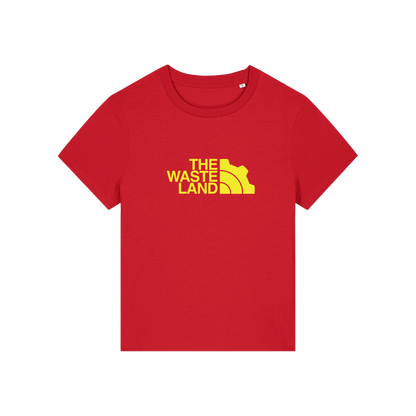 red gaming t-shirt with the slogan 'the wasteland'