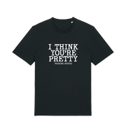 black funny offensive t-shirt with 'i think you're pretty fucking stupid'