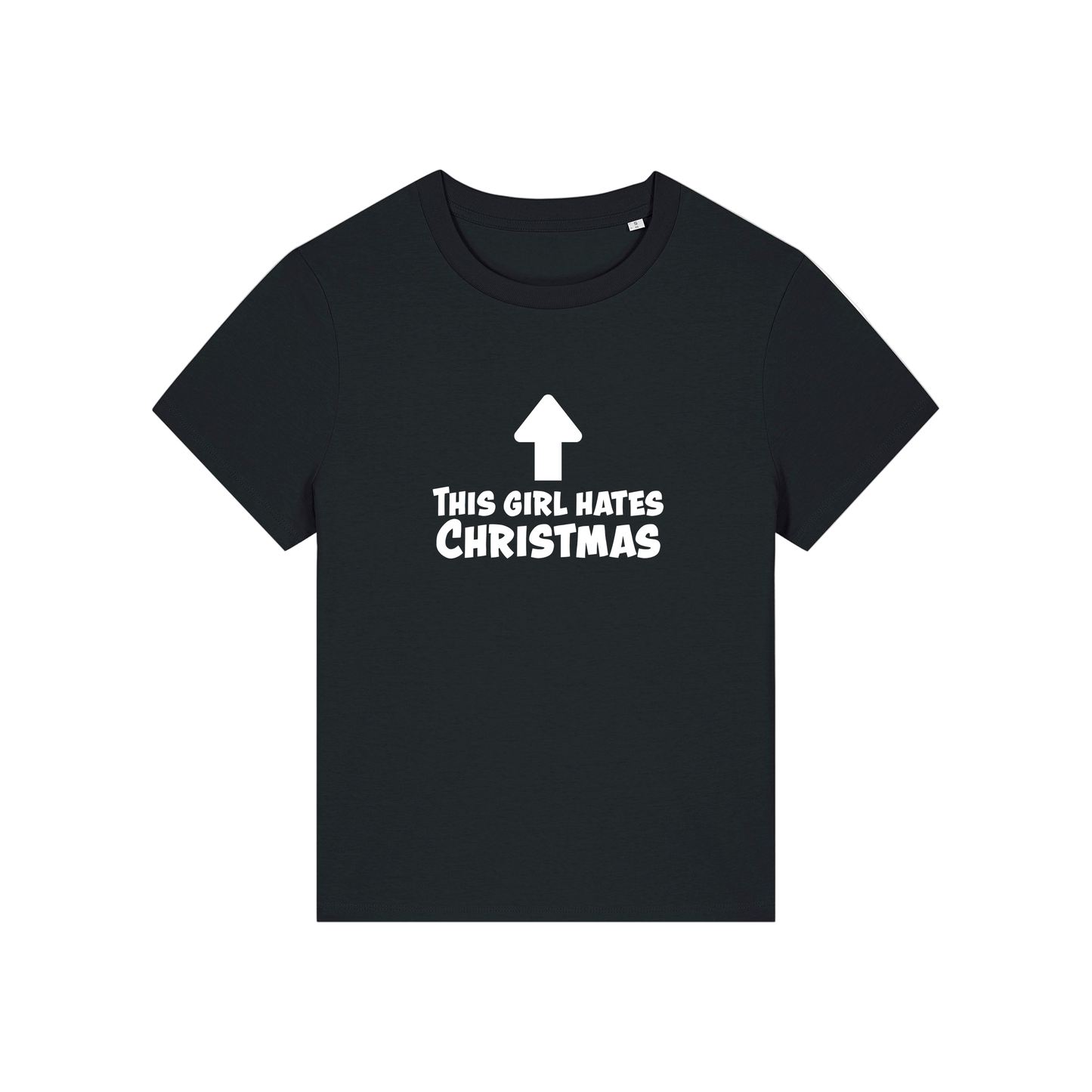 black christmas t-shirt with the slogan 'this girl hates christmas'