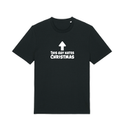 black christmas t-shirt with the slogan 'this guy hates christmas'