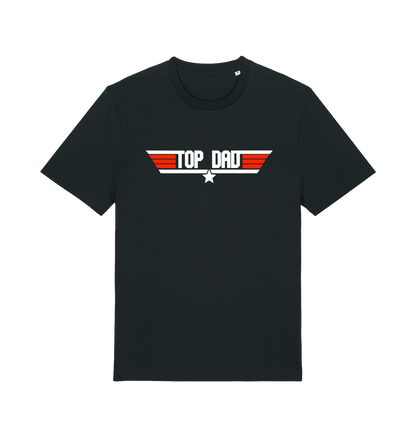black dad t-shirt with the slogan 'top dad'