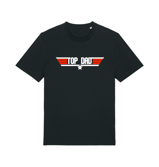 black dad t-shirt with the slogan 'top dad'
