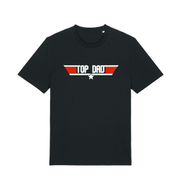 black dad t-shirt with the slogan 'top dad'
