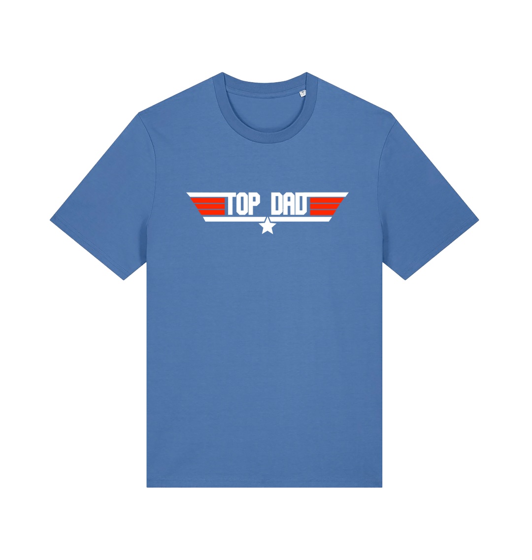 blue dad t-shirt with the slogan 'top dad'