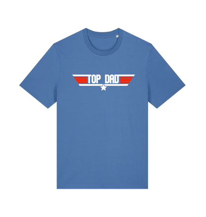 blue dad t-shirt with the slogan 'top dad'