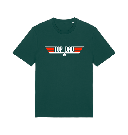 green dad t-shirt with the slogan 'top dad'