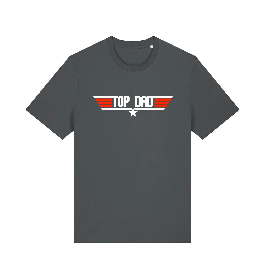 grey dad t-shirt with the slogan 'top dad'