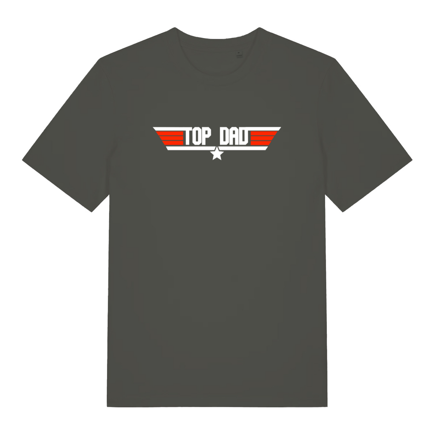 khaki dad t-shirt with the text 'top dad'
