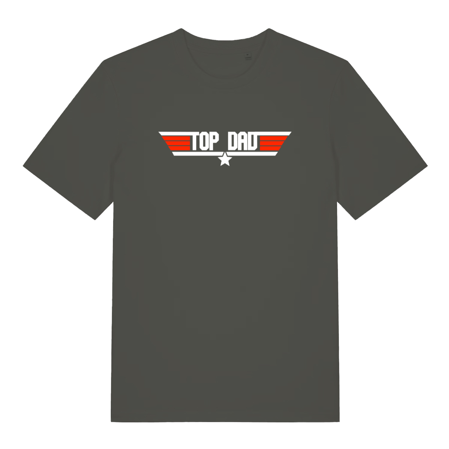khaki dad t-shirt with the text 'top dad'