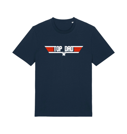 navy dad t-shirt with the slogan 'top dad'