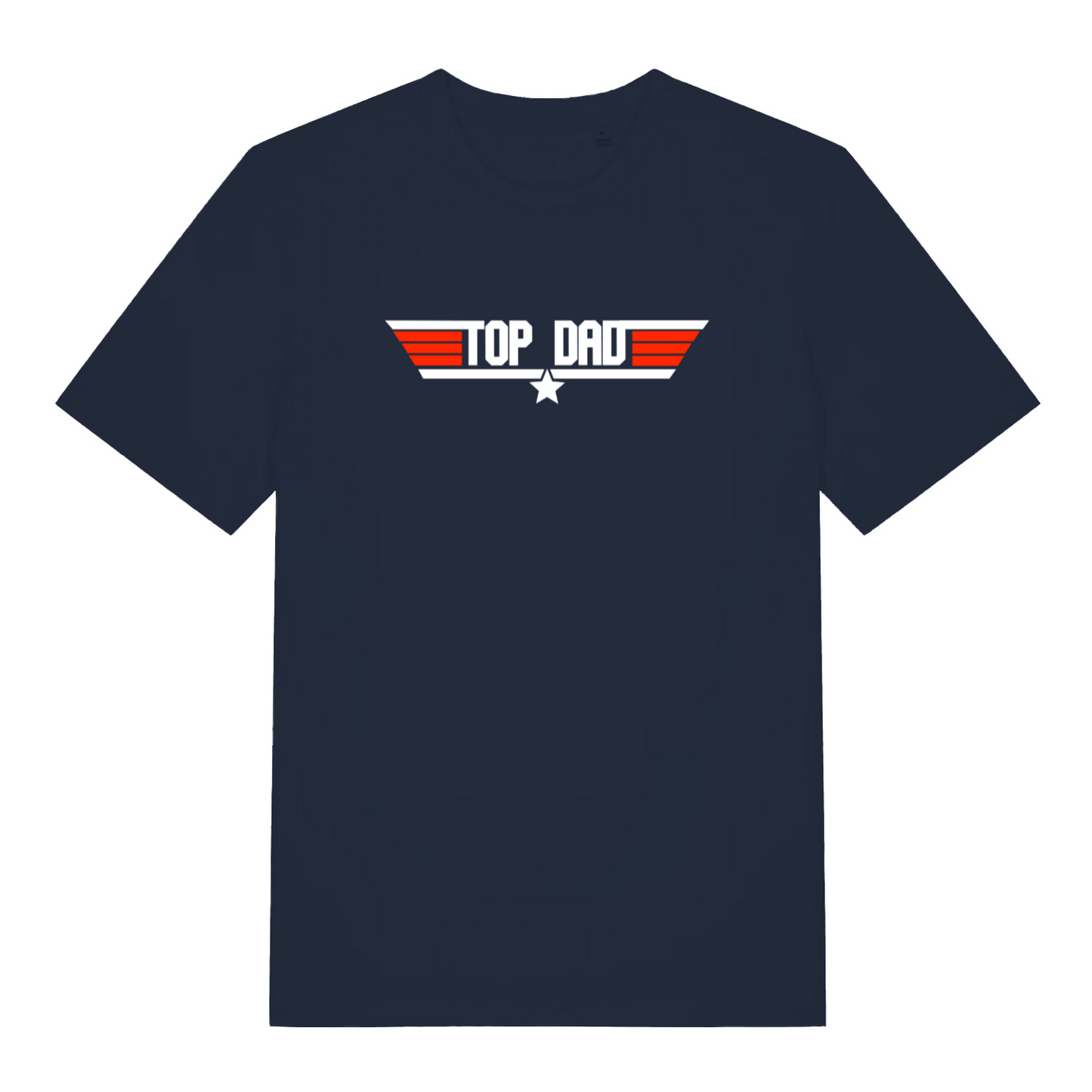 navy dad t-shirt with the text 'top dad'