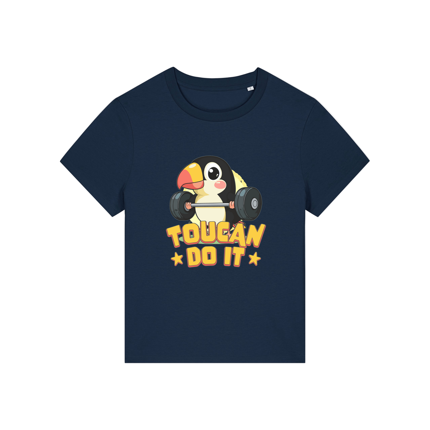 navy kawaii t-shirt with the graphic of a toucan and the slogan 'toucan do it'