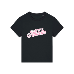 black slogan t-shirt that reads 'i used to be athletic'