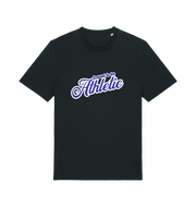 black funny slogan t-shirt with 'used to be athletic'