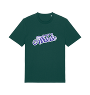 green funny slogan t-shirt with 'used to be athletic'