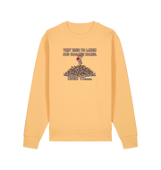 yellow christmas sweater with the graphic of rudolph stood on top of a pile of reindeer and the slogan 'they used to laugh and call him names used to... '
