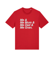 red music t-shirt with the slogan 'me and me mum and me dad and me gran'