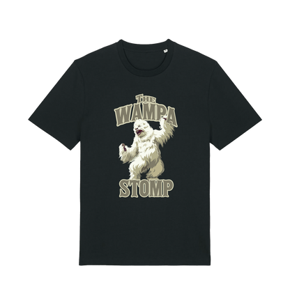 black geek t-shirt with the graphic of a wampa and the slogan 'the wampa stomp'