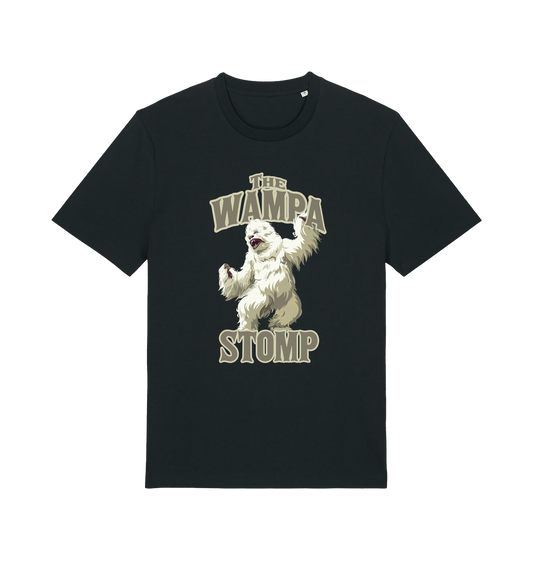 black geek t-shirt with the graphic of a wampa and the slogan 'the wampa stomp'