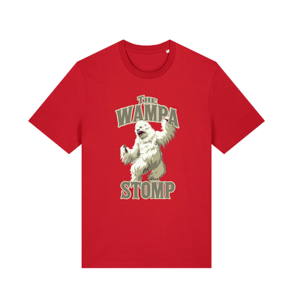 red geek t-shirt with the graphic of a wampa and the slogan 'the wampa stomp'