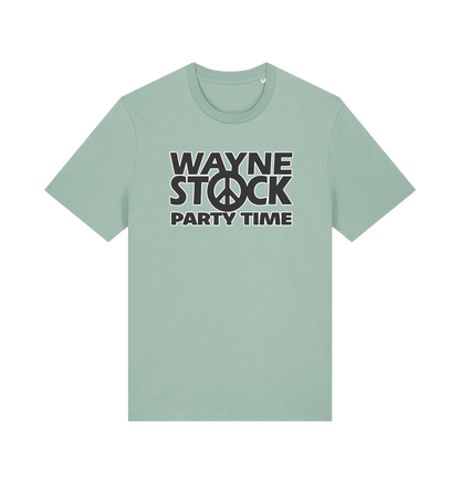 mint green movie t-shirt with the slogan 'waynestock party time'