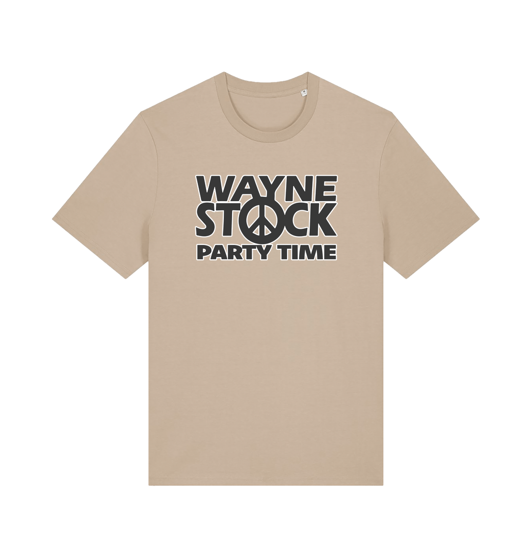 sand movie t-shirt with the slogan 'waynestock party time'