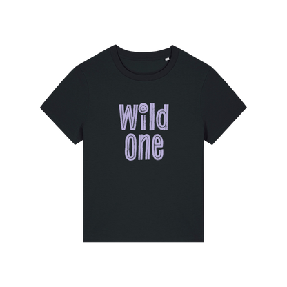 black matching t-shirt with the slogan 'wild one'