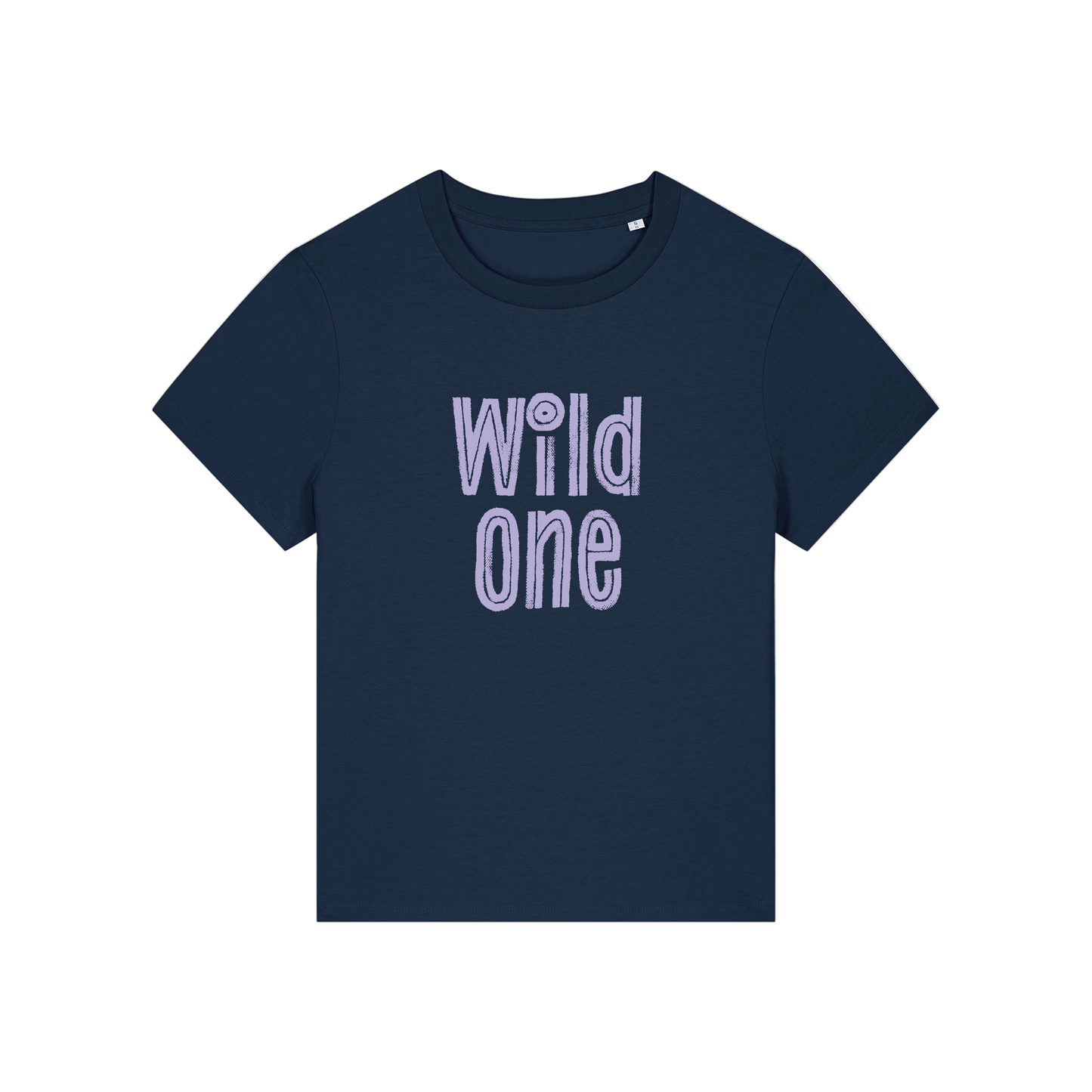 navy matching t-shirt with the slogan 'wild one'