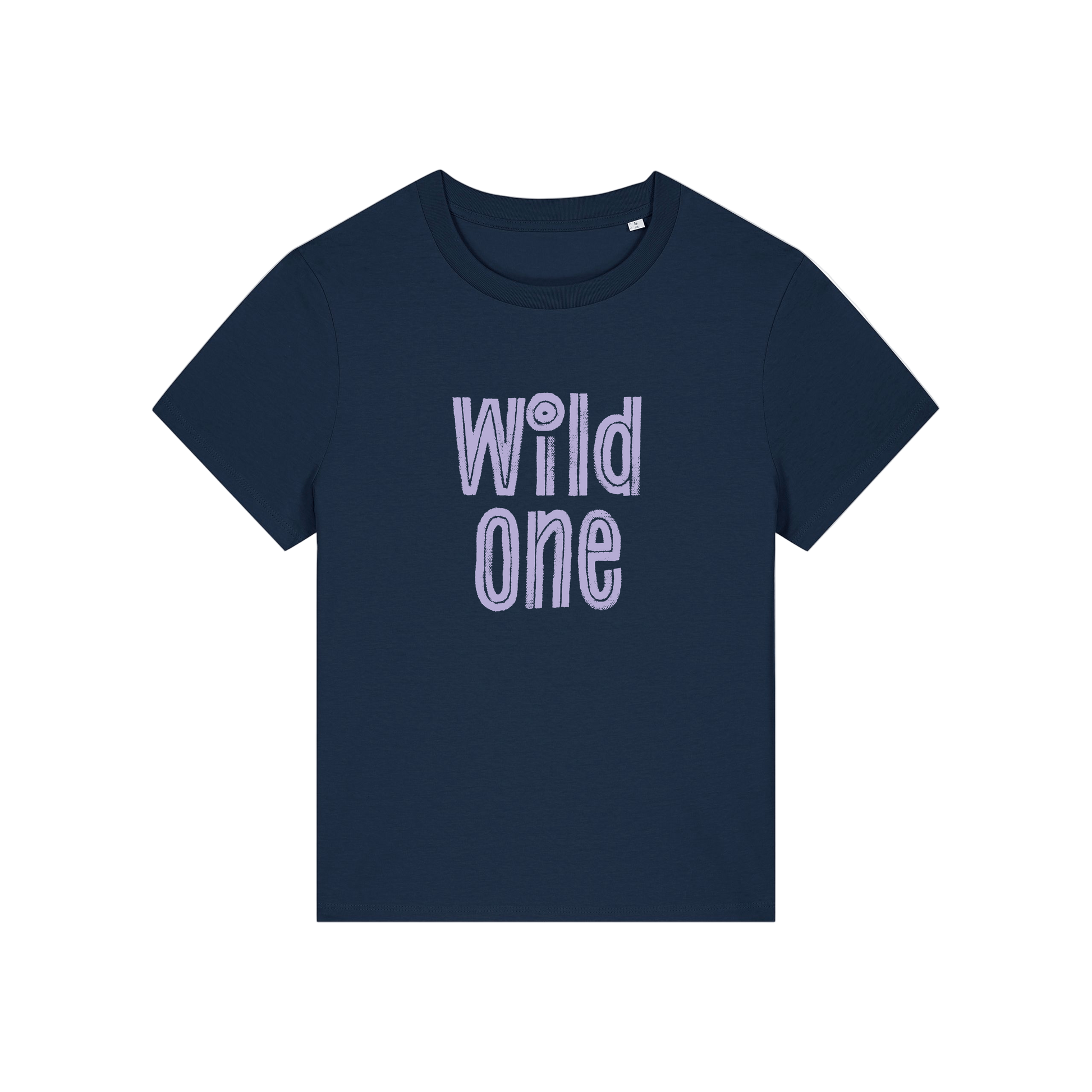 navy matching t-shirt with the slogan 'wild one'